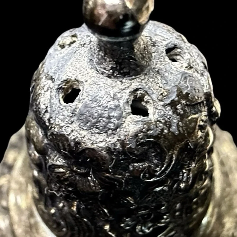 VTG Fancy Silver Plate Salt & Pepper Shakers W.B. Mfg Co.‎ Floral Pair